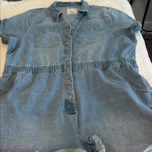 Celebrity Pink Light Blue Denim Romper Size XXXL
